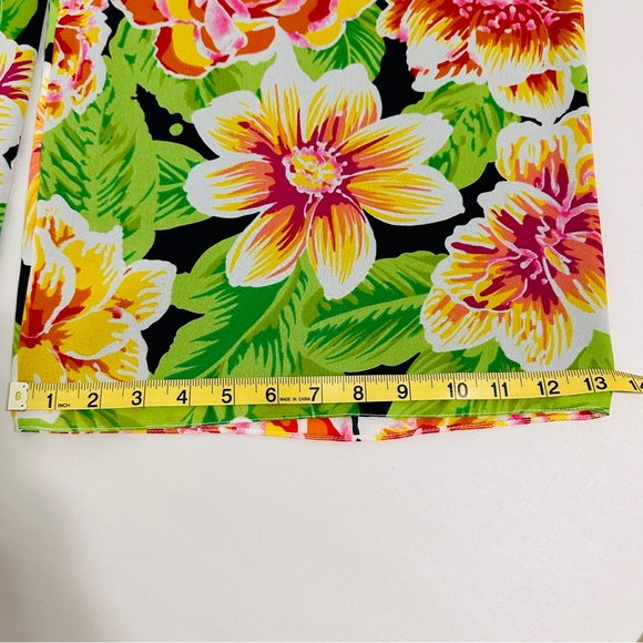 Bill Blass Evening Wide Leg Palazzo Pants & Scarf / Sash Floral Designer Sz M - Picture 12 of 16